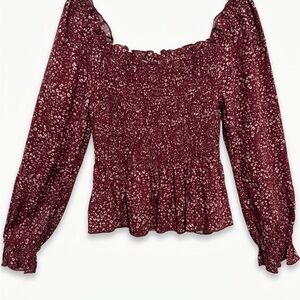 URBAN Romantics Maroon Patterned Blouse